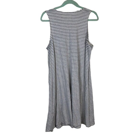 Old Navy L Shift Dress Stretch Pullover Womens Striped Sleeveless Knit A-Line - Picture 2 of 8